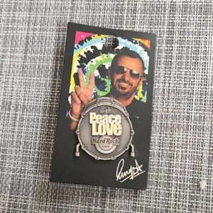 Ringo Star Drum Hard Rock Cafe Peace Love Pin